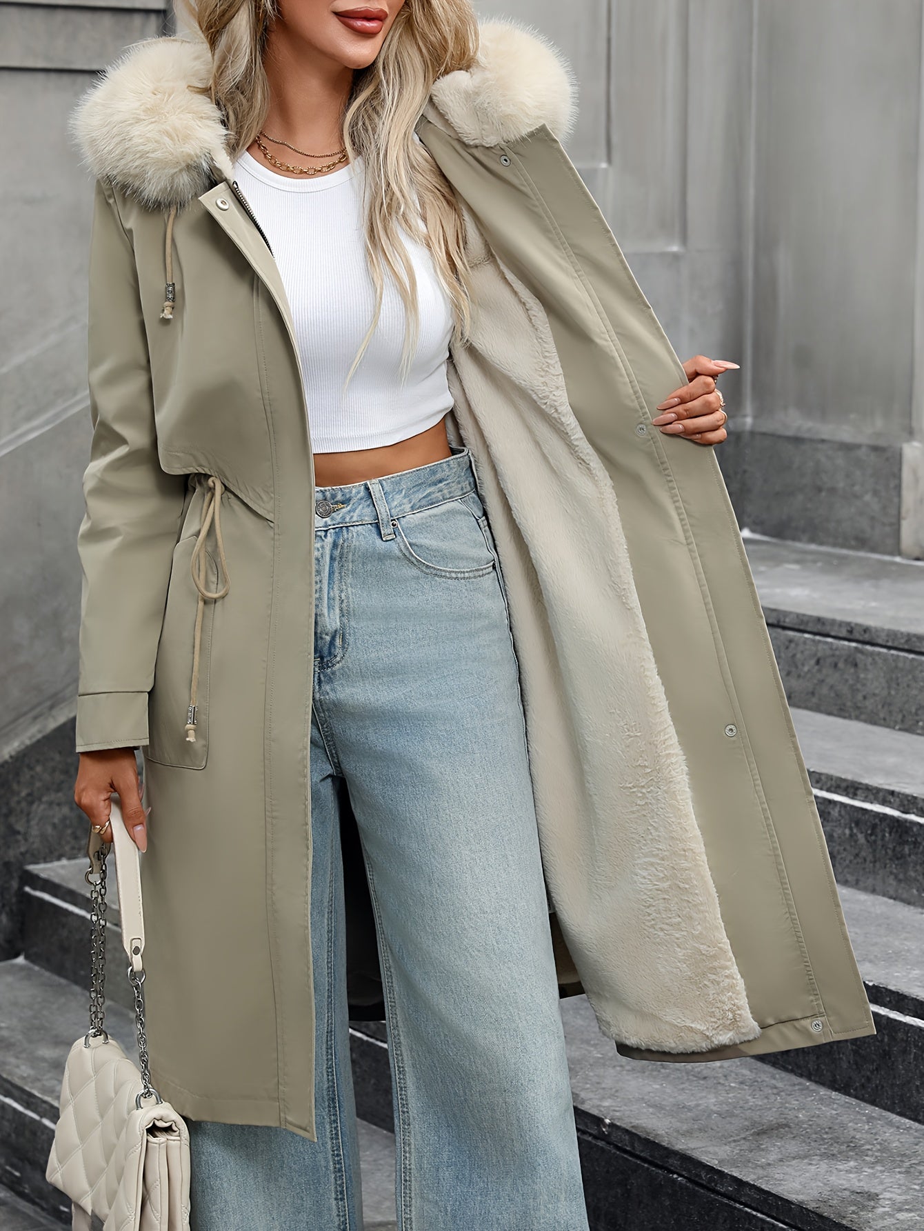 Plus Size - Plus Size - Plus Size, Women'S Heavy-Duty Winter Coat - Thick Non-Stretch Outerwear Jacket with Full-Zip Closure, Long Formal & Everyday Outerwear for Cold, Winter - Plus Size Friendly (no Belt Needed) - Machine Washable