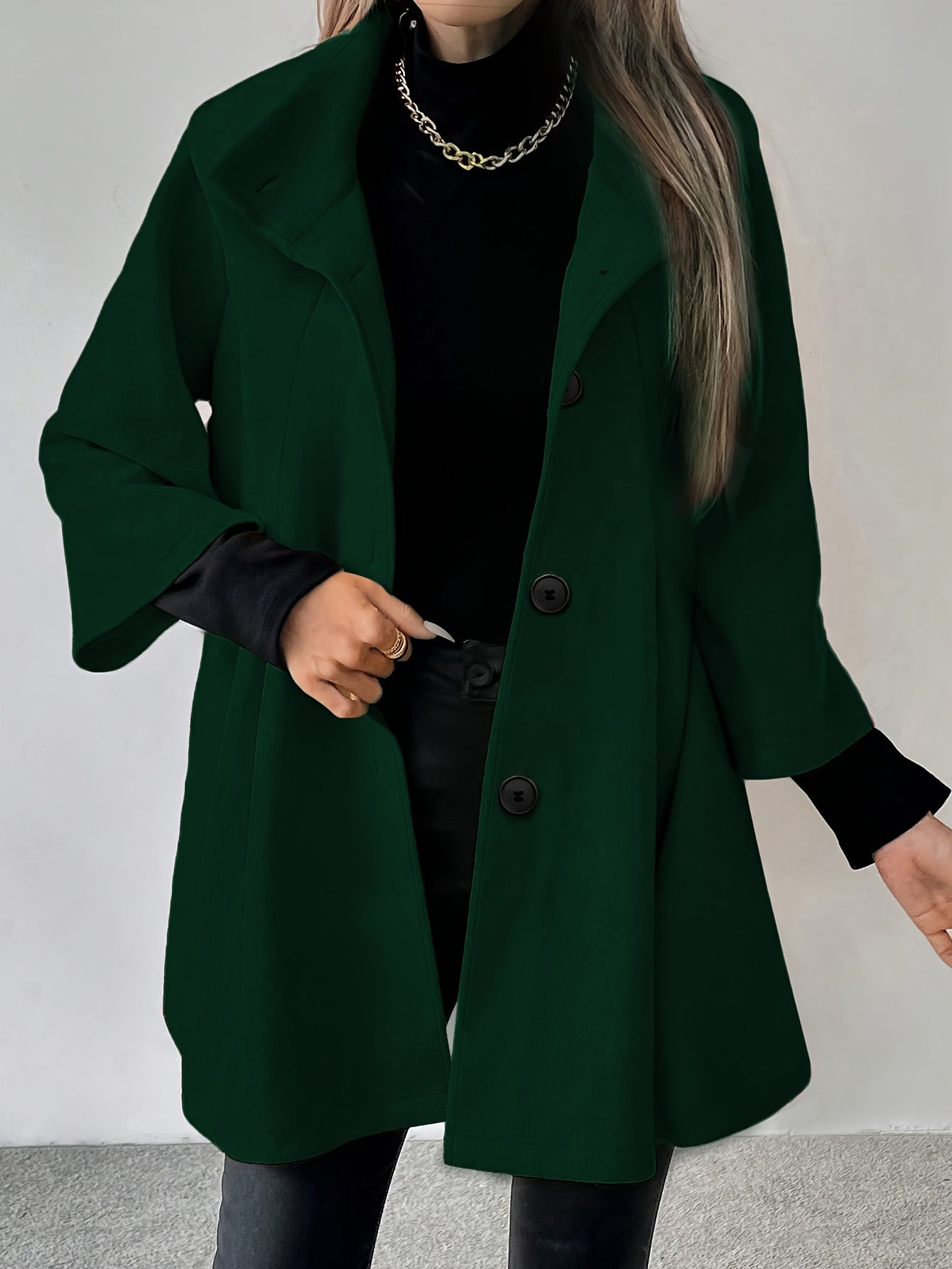 Casaco de tweed borbulhante para mulheres - Vestuário formal e casual longo com fecho de botão frontal, elegante para escritório e festa, para outono/inverno, roupa de frio chique em tom vermelho sofisticado, casacos de inverno para senhoras, moda sazonal, design eterno, construção durável, vestuário exterior elegante, mulheres com consciência da moda, moda de outono, silhueta clássica, material de alta qualidade, mulheres profissionais