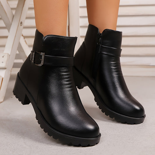 Women's Winter Boots, Elegant and Comfortable Women's Shoes, Ladies' Riding Winter Outdoor Christmas Gift, Thickened -Lined Short Boots, Comfortable, Cold-Proof, Slip-Resistant, Durable, Warm Shoes 4