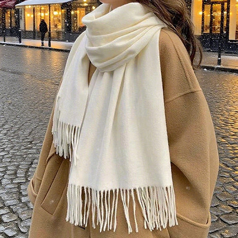 1pc Echarpe de Inverno para Mulheres - Elegante e Minimalista, Suave e Elegante Xale para Clima Frio, para o Dia a Dia e Eventos Formais - Presente Perfeito para o Natal/Ano Novo para Mulheres - Acessório de Luxo CISILY para Inverno, Echarpe de Inverno, Roupa para Clima Frio, Estilo Sofisticado, Material de Alta Qualidade, Estiloso, Presente de Férias, Design Clássico, Material Premium, Mulheres Conscientes da Moda, Echarpe de Inverno para Mulheres, Echarpe para Mulheres no Inverno, Echarpe de
