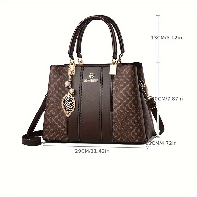 Gift for Mom Large Capacity Handbag, Family Bag, Vintage Fashion Crossbody Shoulder Bag with Print, Versatile and Portable Gratitude Gift