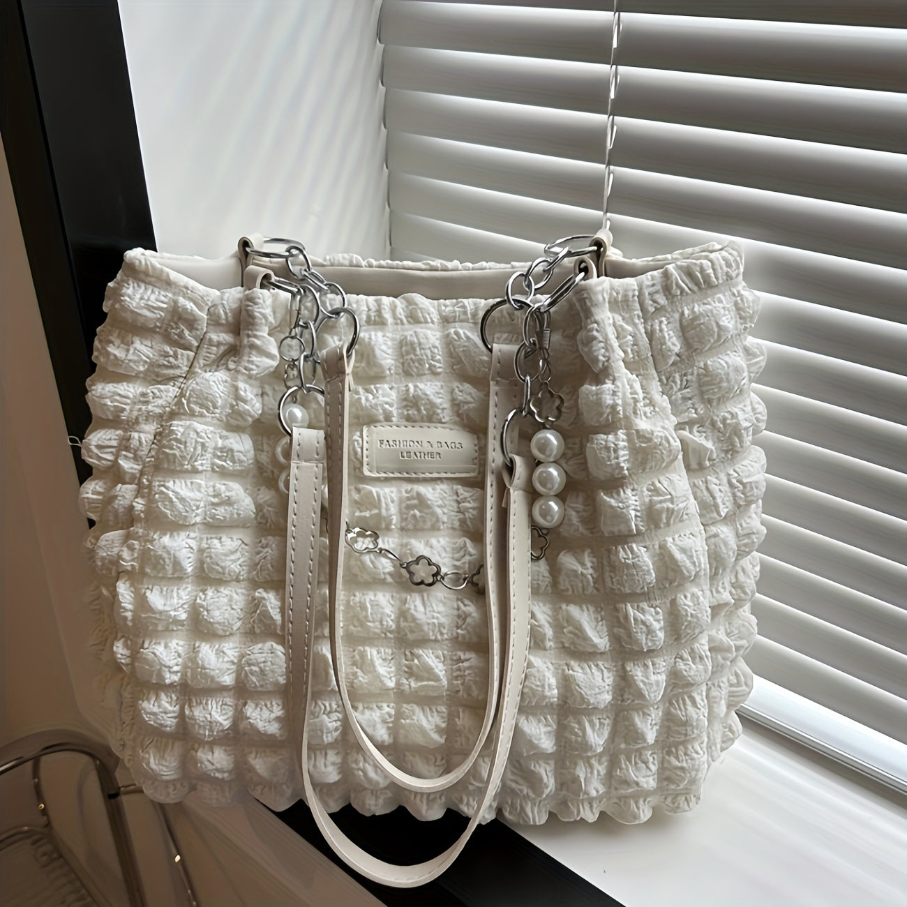 Chic Pleated Cloud Shoulder Bag - Bubble Ruched Tote with Soft Comfort - Fashionable Everyday Accessory for Women