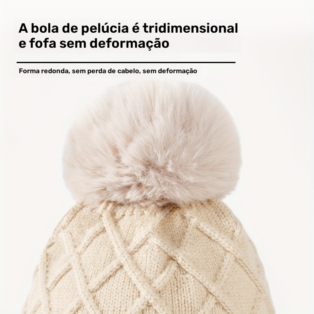 Conjunto de 3 peças para adolescentes: gorro, luvas e cachecol tricotados de inverno, proteção contra vento, touca sem aba, lenço quente, luvas touchscreen - ideal para encontros ao ar livre, festas e presentes de Natal