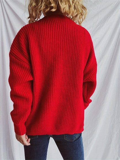 Suéter de Natal para Mulheres com Bordado de Gengibre - Blusa de Manga Longa e Gola Redonda Aconchegante, Casual para Festas de Natal e Reuniões em Família, Lavável na Máquina