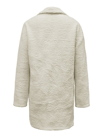 Casaco de Inverno Feminino com Gola Falsa - Jaqueta de Meio Comprimento para Todas as Estações, Casaco Casual de Cor Sólida, Blazer Lavável à Máquina para Camadas de Outono e Inverno (Escritório, Semi-Formal, Traje Casual) - Conforto Macio, Fácil Cuidado, Estilo Versátil