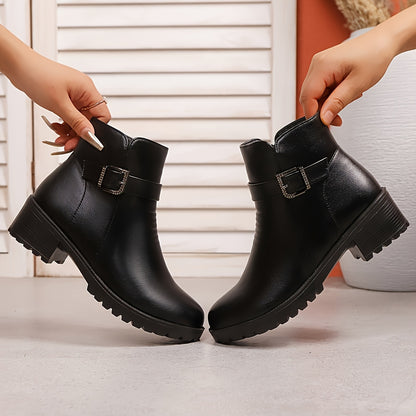 Women's Winter Boots, Elegant and Comfortable Women's Shoes, Ladies' Riding Winter Outdoor Christmas Gift, Thickened -Lined Short Boots, Comfortable, Cold-Proof, Slip-Resistant, Durable, Warm Shoes 4