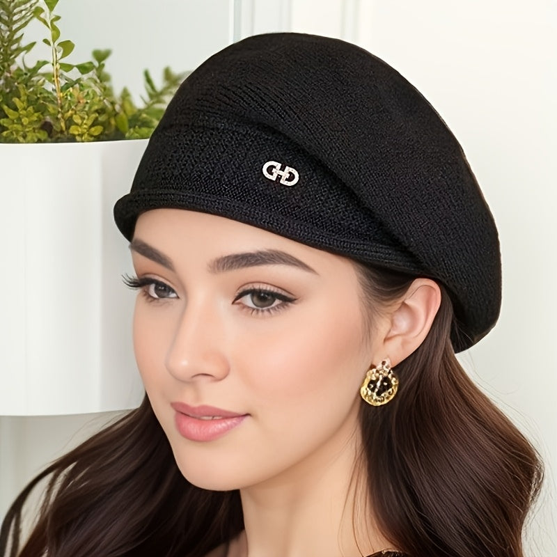 4 Cores Disponíveis Beret Feminino Novo Outono Inverno Moda Versátil Gorro, Chapéu de Inverno para Mulheres, Gorro para Mulheres, Chapéu de Inverno Para Mulheres Clima Frio, gorro inverno mulher, gorros inverno mulher, gorros