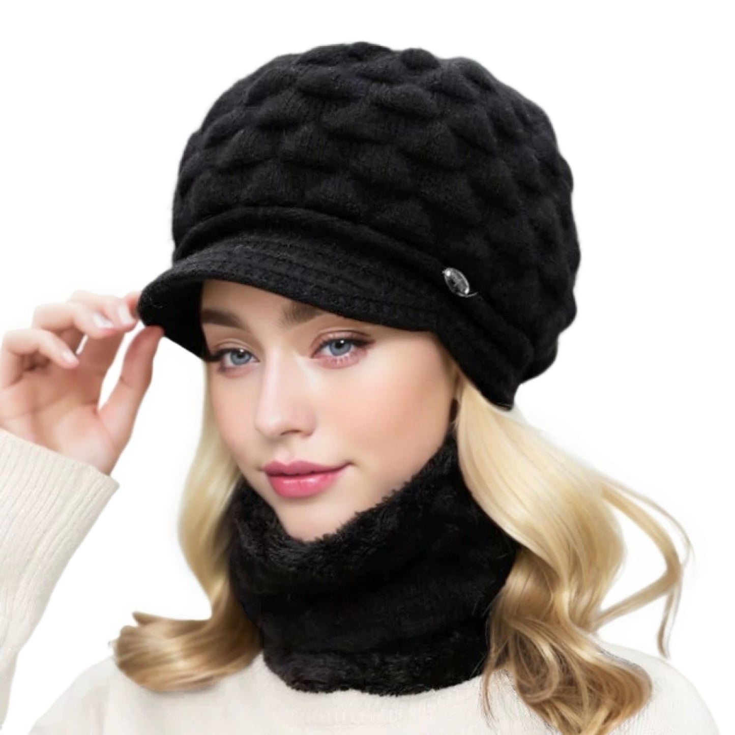 Bonito e quente chapéu de pato para outono e inverno, perfeito para uso casual com proteção auricular.