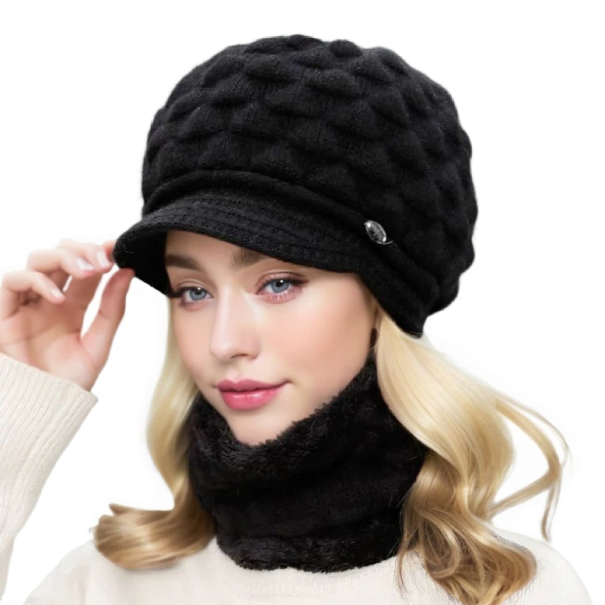 Bonito e quente chapéu de pato para outono e inverno, perfeito para uso casual com proteção auricular.