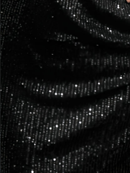 Women's Elegant Sparkling Sequin One-Shoulder Evening Dress - Mermaid/Bodycon Party Gown with Asymmetrical Hem, Long Sleeve Formal Cocktail Dress for Prom, Gala, Wedding - Shimmering Sequin Outfit (JHQC167) - Hand Wash/Dry Clean