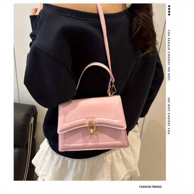 Women's Convertible Crossbody Bag - Detachable Strap Shoulder Purse, with Golden-Tone Hardware, Minimalist Everyday & Formal Handbag for Women (Black, Pink, White) - Lightweight & Durable Design