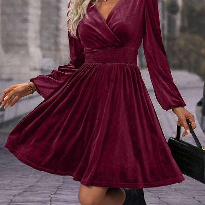Elegant Asymmetrical V-Neck Dress for Women