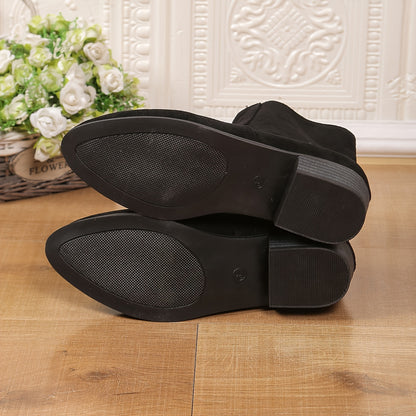 Women'S Chunky Platform Ankle Boots - Slip-On Zipper Closure, Cushioned Insole & Non-Slip Rubber Sole - Faux Cover Boots for Everyday & Formal Outfits - Fall/Winter