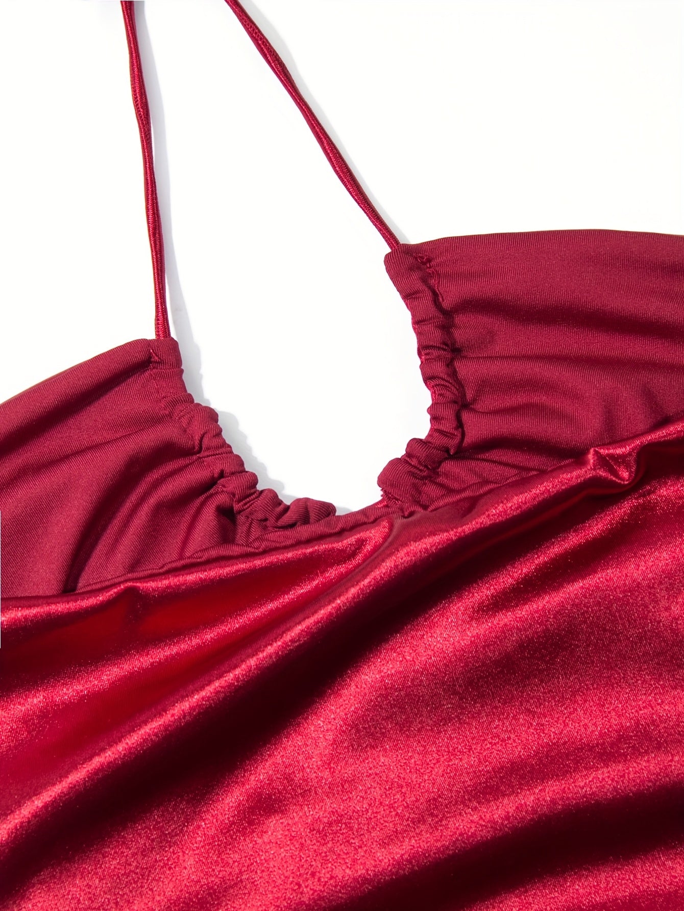 Sexy Criss Cross Neck Bodycon Dress | High Slit, Solid Color, Hollow Detail, Suitable for Spring/Summer/Fall