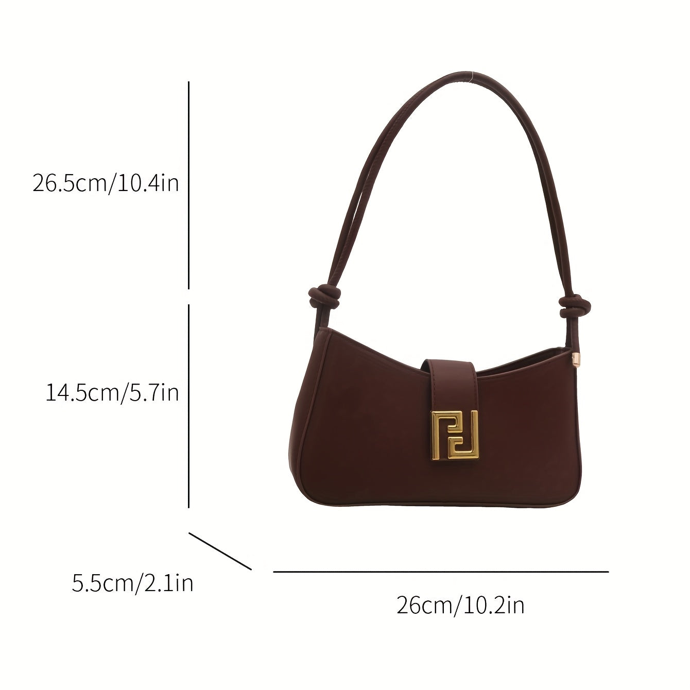 Ladies' Sling Bag with Adjustable Strap and Buckle Closure | Casual Solid Color Crossbody Handbag in Coffee Brown/Black, Easy-to-Care Durable Design for Dating, Shopping, Everyday Use