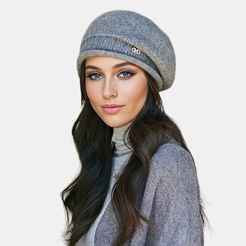 4 Cores Disponíveis Beret Feminino Novo Outono Inverno Moda Versátil Gorro, Chapéu de Inverno para Mulheres, Gorro para Mulheres, Chapéu de Inverno Para Mulheres Clima Frio, gorro inverno mulher, gorros inverno mulher, gorros