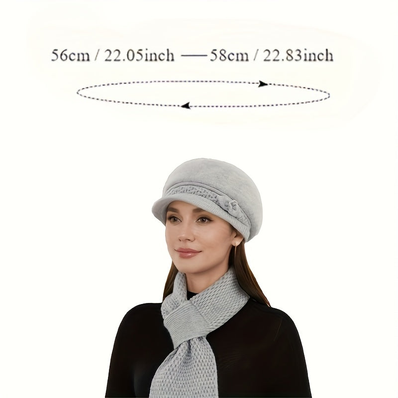 1 Gorro de Inverno de Pelúcia para Mulher - Gorro Macio com Fecho Ajustável, Proteção Leve e Quente para os Ouvidos para Clima Frio, Gorro de Inverno Elegante para Esqui, Corrida, Uso Diário - Disponível em Borgonha, Azul Marinho, Rosa, Roxo - Presente de Natal Perfeito para Mulheres