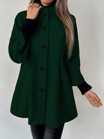 Casaco de tweed borbulhante para mulheres - Vestuário formal e casual longo com fecho de botão frontal, elegante para escritório e festa, para outono/inverno, roupa de frio chique em tom vermelho sofisticado, casacos de inverno para senhoras, moda sazonal, design eterno, construção durável, vestuário exterior elegante, mulheres com consciência da moda, moda de outono, silhueta clássica, material de alta qualidade, mulheres profissionais