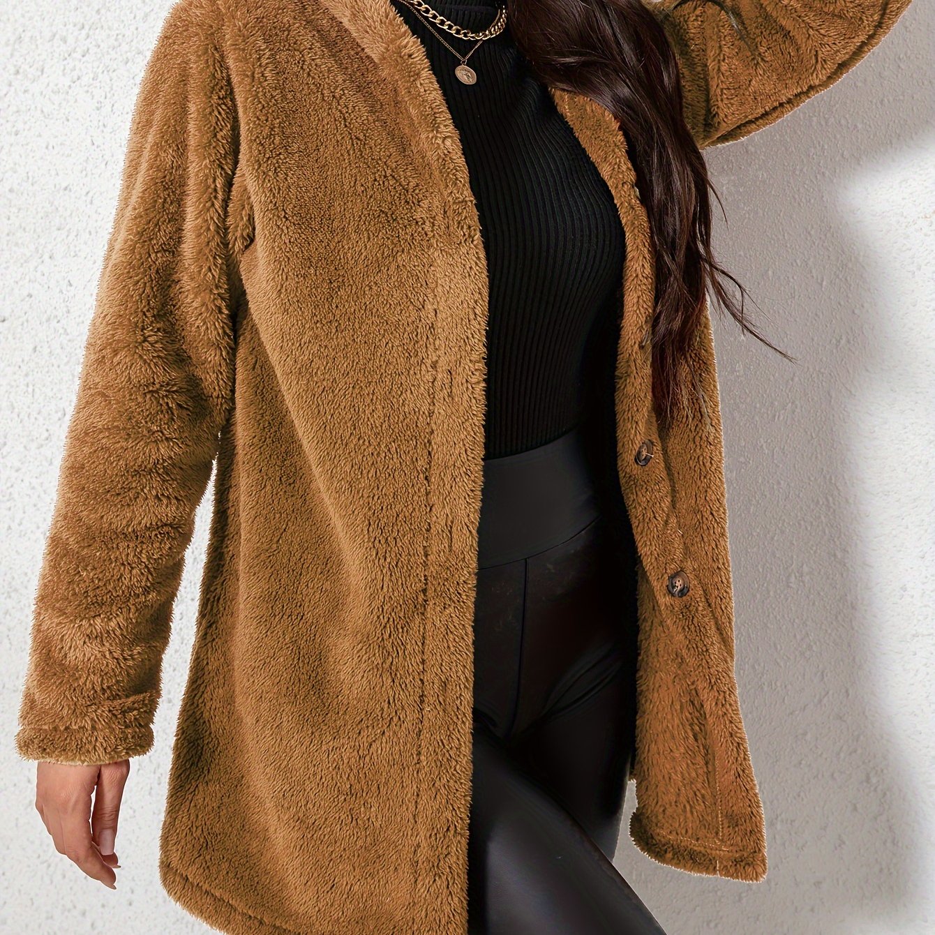 Elegant Women’s Fleece Jacket – Cozy Fall/Winter Outerwear