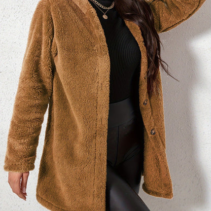 Elegant Women’s Fleece Jacket – Cozy Fall/Winter Outerwear