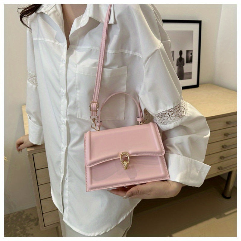 Women's Convertible Crossbody Bag - Detachable Strap Shoulder Purse, with Golden-Tone Hardware, Minimalist Everyday & Formal Handbag for Women (Black, Pink, White) - Lightweight & Durable Design