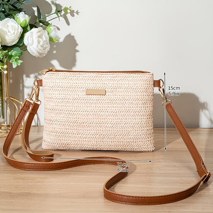 Bohemian Style Woven Shoulder Bag with Adjustable Strap, Small Handbag and Phone Wallet, Perfect Gift Choice for Eleven Festivals