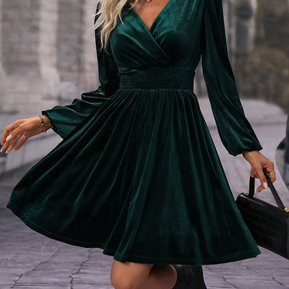 Elegant Asymmetrical V-Neck Dress for Women