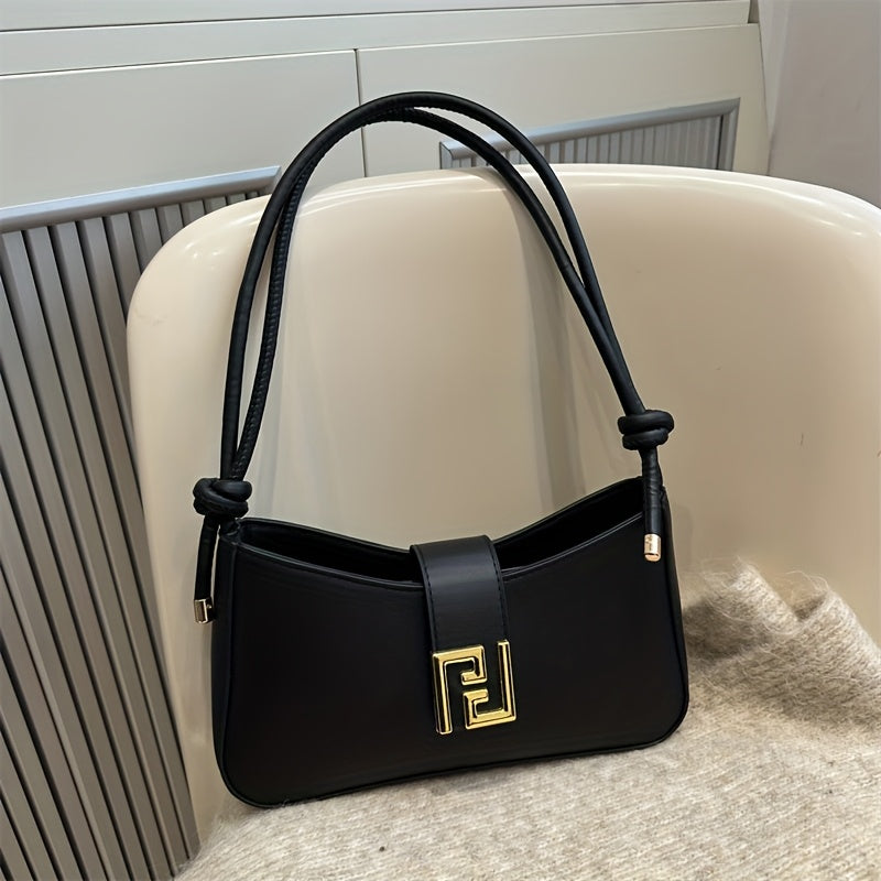 Ladies' Sling Bag with Adjustable Strap and Buckle Closure | Casual Solid Color Crossbody Handbag in Coffee Brown/Black, Easy-to-Care Durable Design for Dating, Shopping, Everyday Use