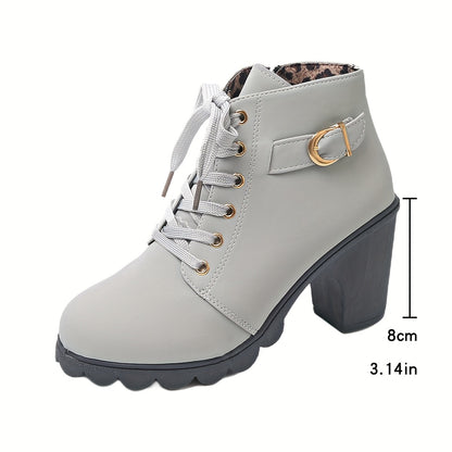 Women's booties - Women's platform wedge boots - non-slip rubber sole - imitation with a zipper closure in the middle heel - all season - winter - party and everyday shoes - inexpensive Women's shoes