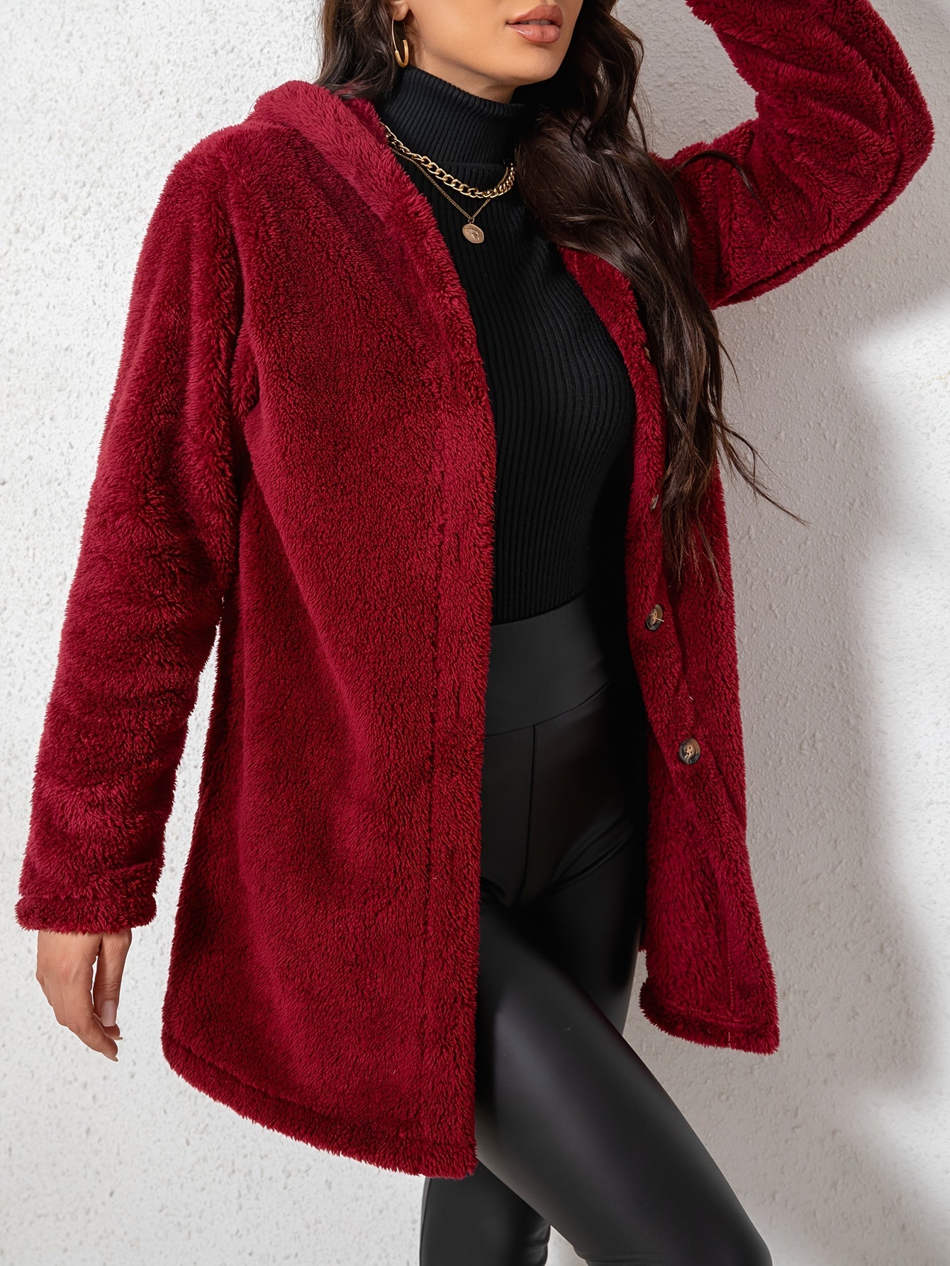 Elegant Women’s Fleece Jacket – Cozy Fall/Winter Outerwear