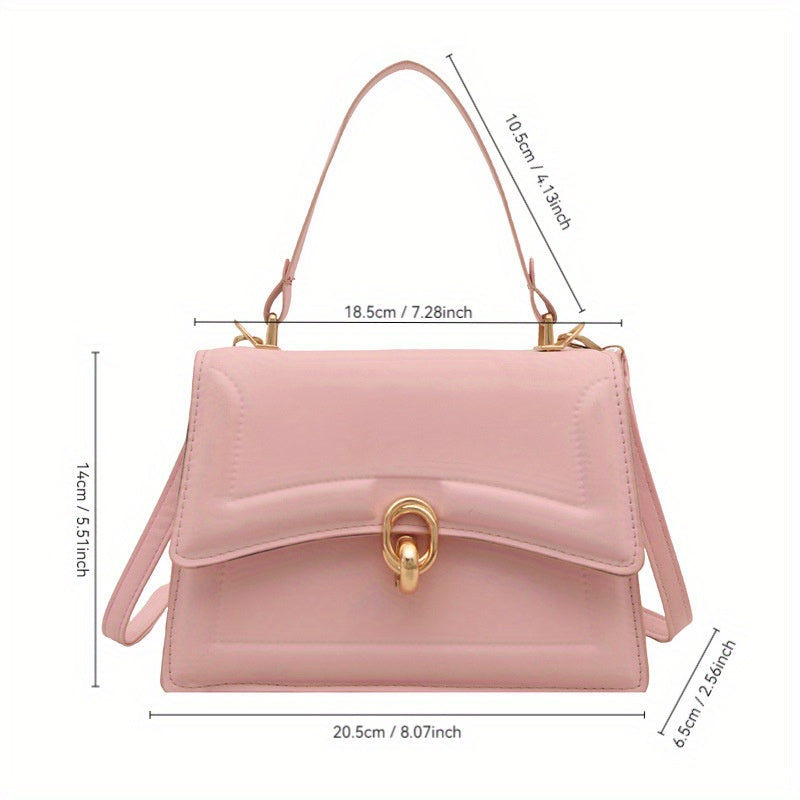 Women's Convertible Crossbody Bag - Detachable Strap Shoulder Purse, with Golden-Tone Hardware, Minimalist Everyday & Formal Handbag for Women (Black, Pink, White) - Lightweight & Durable Design