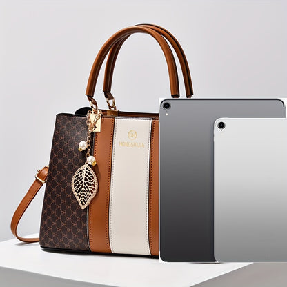 Gift for Mom Large Capacity Handbag, Family Bag, Vintage Fashion Crossbody Shoulder Bag with Print, Versatile and Portable Gratitude Gift