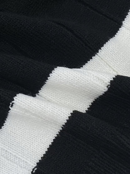 Autumn and Winter New Arrival: Cute Date Essential Versatile Casual Color Block Design Buttoned Loose Women'S Long Sleeve Cardigan and Pants Set, Date Night Outfit, Casual Wear, Stylish Set, Color Block Design, Buttoned Cardigan, Long Sleeve Top