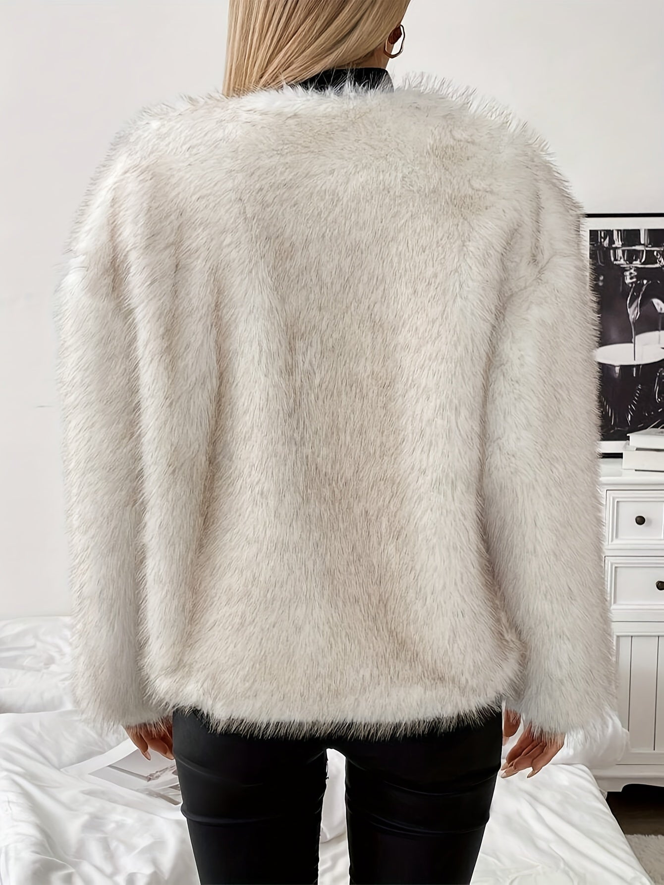 Casaco de Inverno para Mulheres - Jaqueta de Ultra-Quentura para Clima Frio, Elegante Roupa Exterior para Dias a Dia e Eventos Formais, Textura de Pele Sintética Fácil de Cuidar, Elegante Roupa de Outono/Inverno para Mulheres, Casacos de Inverno para Senhoras, Moda de Estação, Design Elegante, Textura Aconchegante, Jaqueta Elegante, Mulheres Conscientes da Moda, Moda de Outono, Material Aconchegante, Compradores Conscientes da Moda