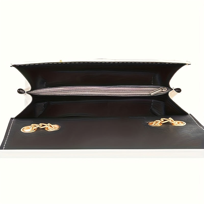 Elegant Sequin and Pearl Embellished Messenger Bag with Golden Chain Strap | Fashion Flip Cover, Adjustable Shoulder Strap, Ideal for Parties and Gifts, White Ivory Color, Magnetic Snap Closure, Dual Large Compartments