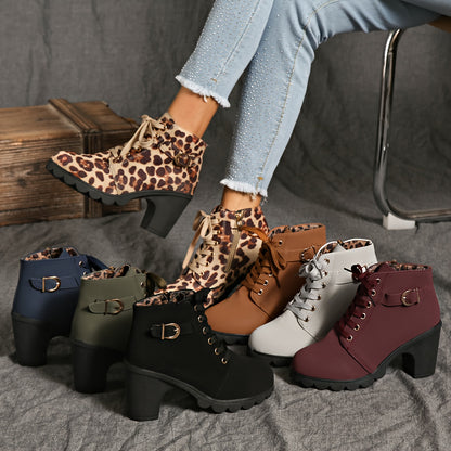 Women's booties - Women's platform wedge boots - non-slip rubber sole - imitation with a zipper closure in the middle heel - all season - winter - party and everyday shoes - inexpensive Women's shoes