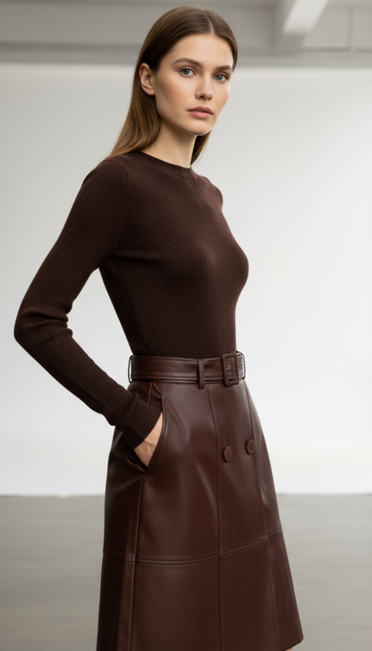 AMII Women's Slim Fit Turtleneck Sweater - High Elastic Warm Pullover