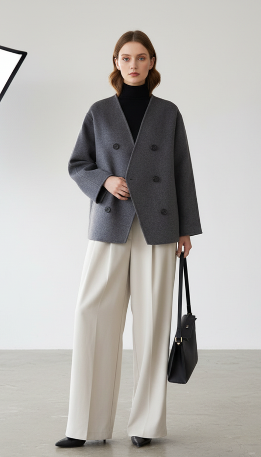 Elegant Women's 100% Cashmere Jacket - Versatile & Chic