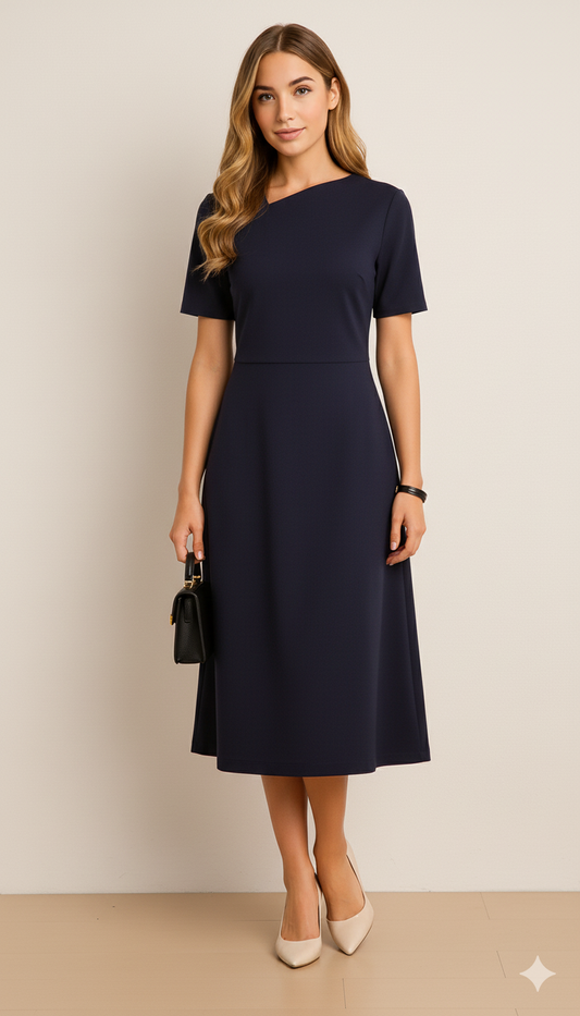 Elegant Minimalist Knit Dress for Summer Office Chic