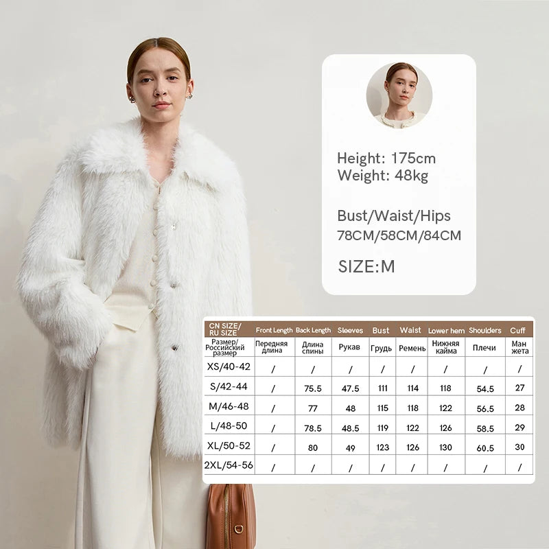Elegant Faux Fur Coat - Cozy Autumn/Winter Style