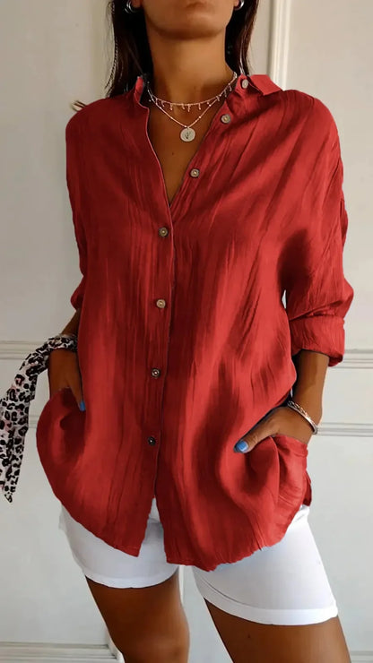 Elegant Summer Lapel Shirt - Versatile & Chic