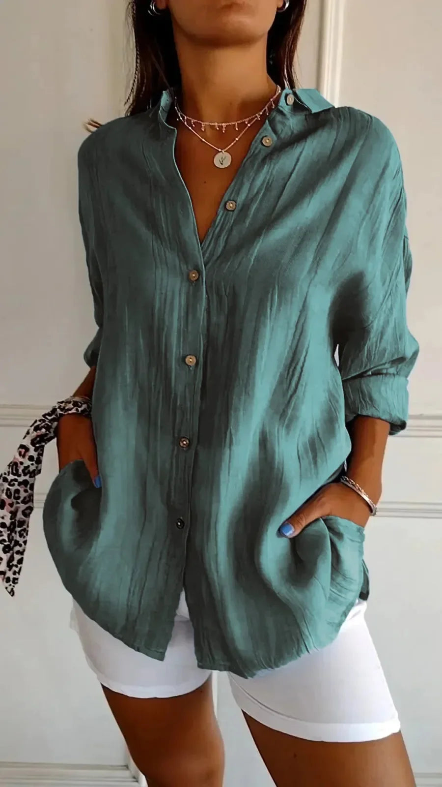 Elegant Summer Lapel Shirt - Versatile & Chic