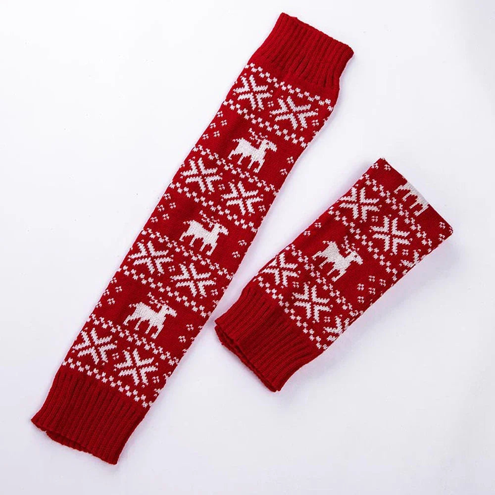 2025 Christmas Knitted Thigh-High Stockings – Cozy Winter Socks