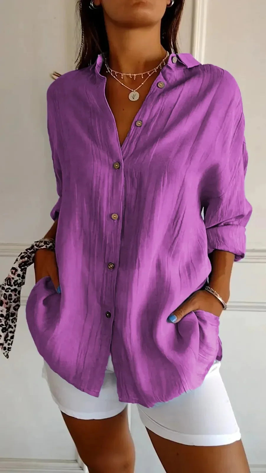 Elegant Summer Lapel Shirt - Versatile & Chic