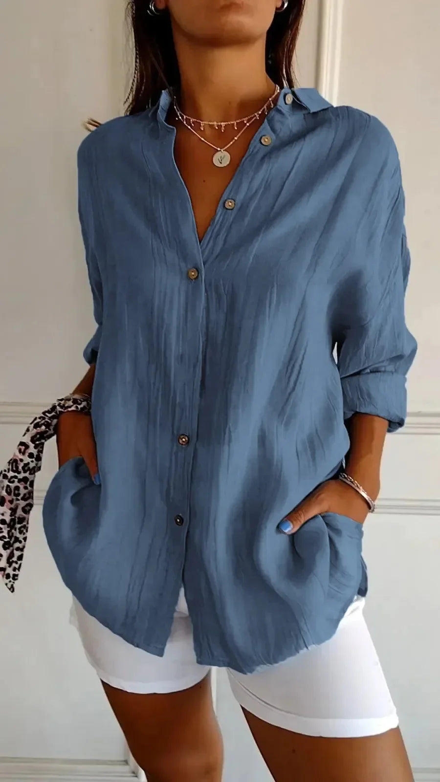 Elegant Summer Lapel Shirt - Versatile & Chic