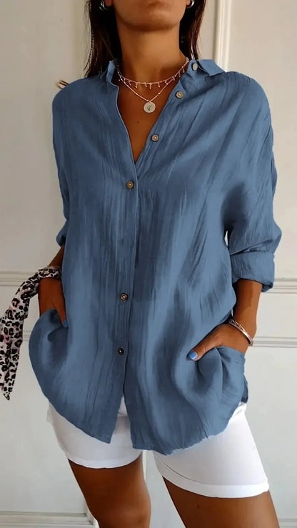 Elegant Summer Lapel Shirt - Versatile & Chic