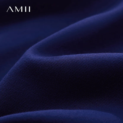 Amii Minimalist Casual Dress Women 2025 Summer New Office Lady Fitted Knit Waist Solid Color Stretch Airy Dresses 12542258