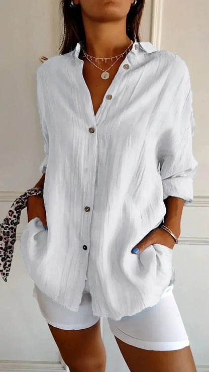 Elegant Summer Lapel Shirt - Versatile & Chic