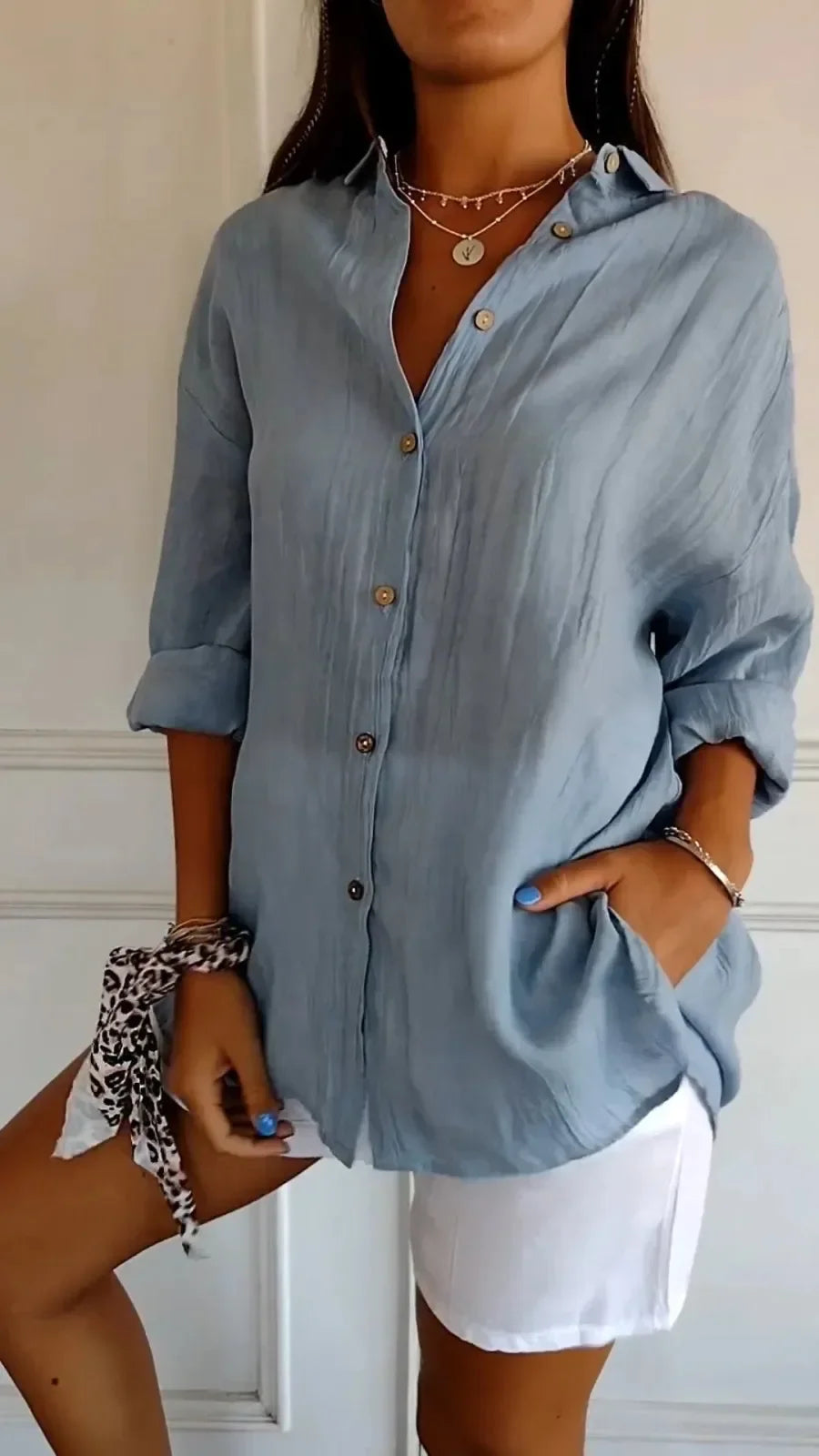 Elegant Summer Lapel Shirt - Versatile & Chic