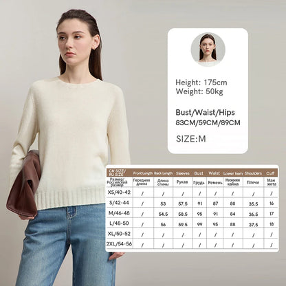 AMII Women's 100% Wool Sweater - Autumn Casual Elegance